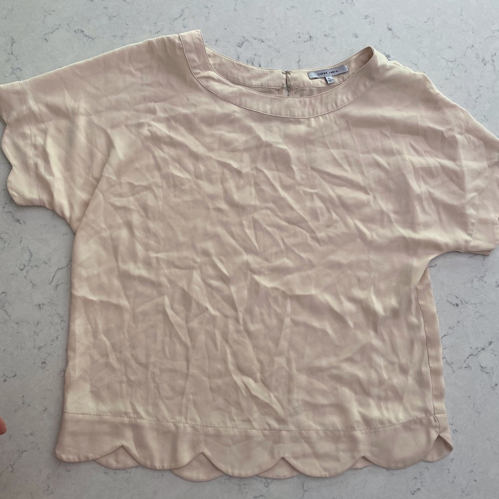 Naked Zebra light pink Scalloped top!
